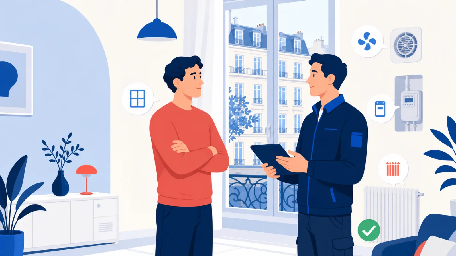 Studio parisien préparé pour un DPE avant vente ou location avec diagnostiqueur certifié France DPE à Paris