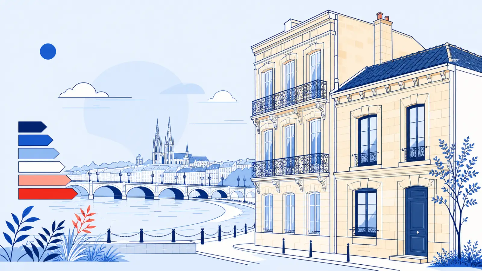 Illustration du parc immobilier à Bordeaux pour un diagnostic de performance énergétique local