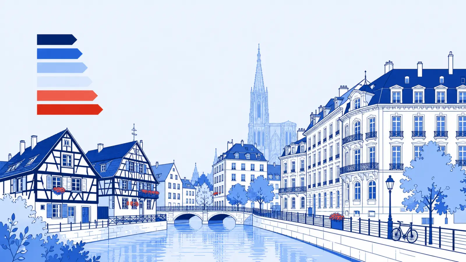 Illustration du parc immobilier à Strasbourg pour un diagnostic de performance énergétique local