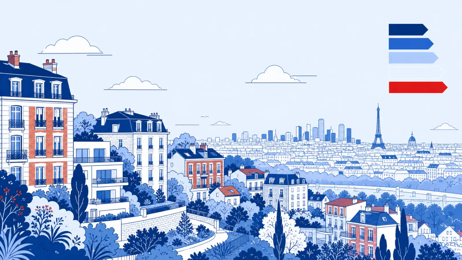 Illustration du parc immobilier à Suresnes pour un diagnostic de performance énergétique local