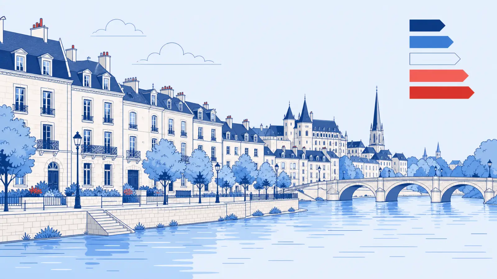 Illustration du parc immobilier à Tours pour un diagnostic de performance énergétique local