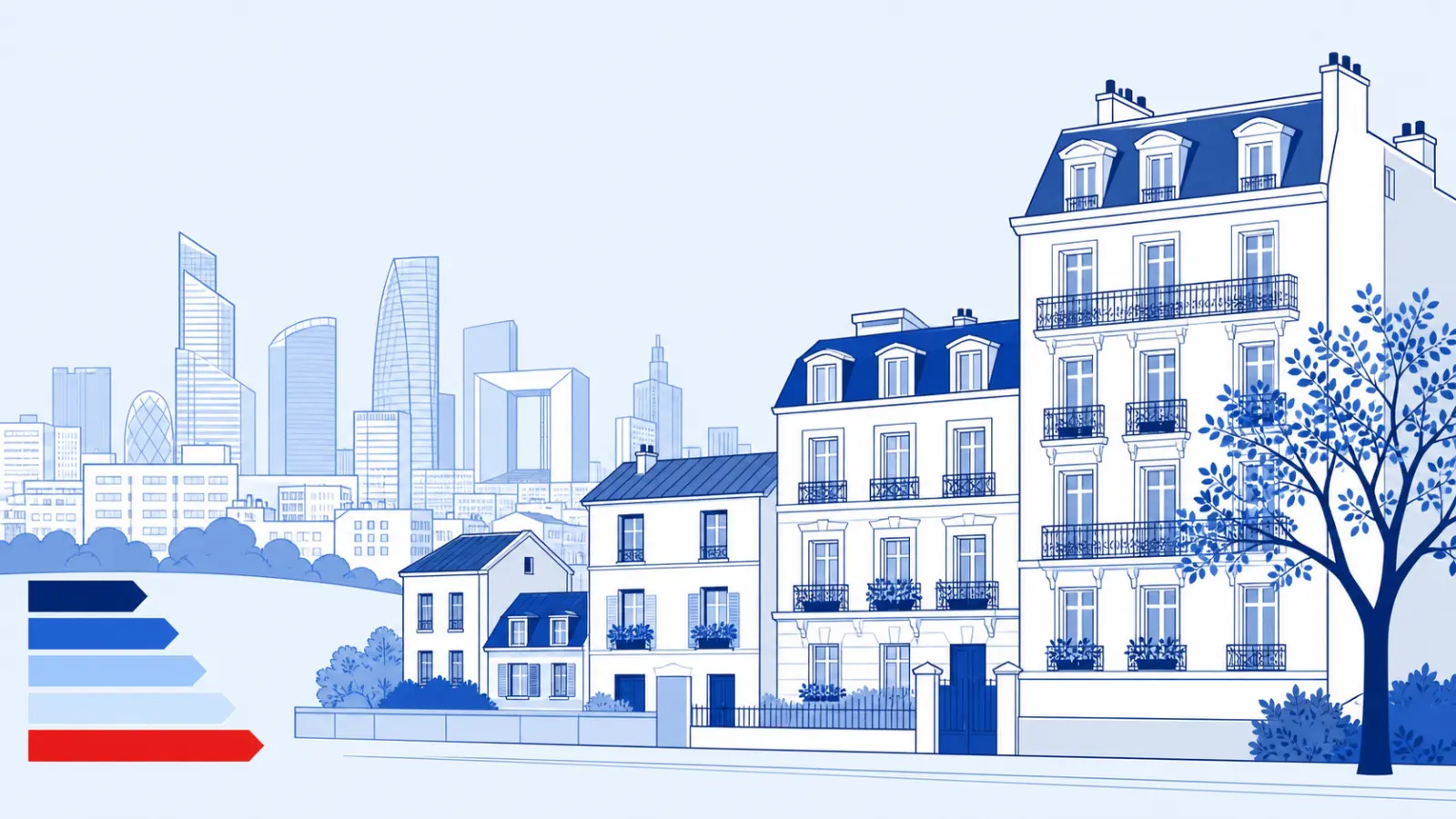 Illustration du parc immobilier à Courbevoie pour un diagnostic de performance énergétique local