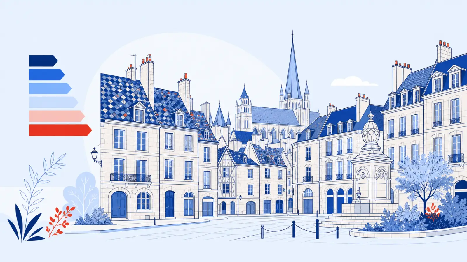 Illustration du parc immobilier à Dijon pour un diagnostic de performance énergétique local