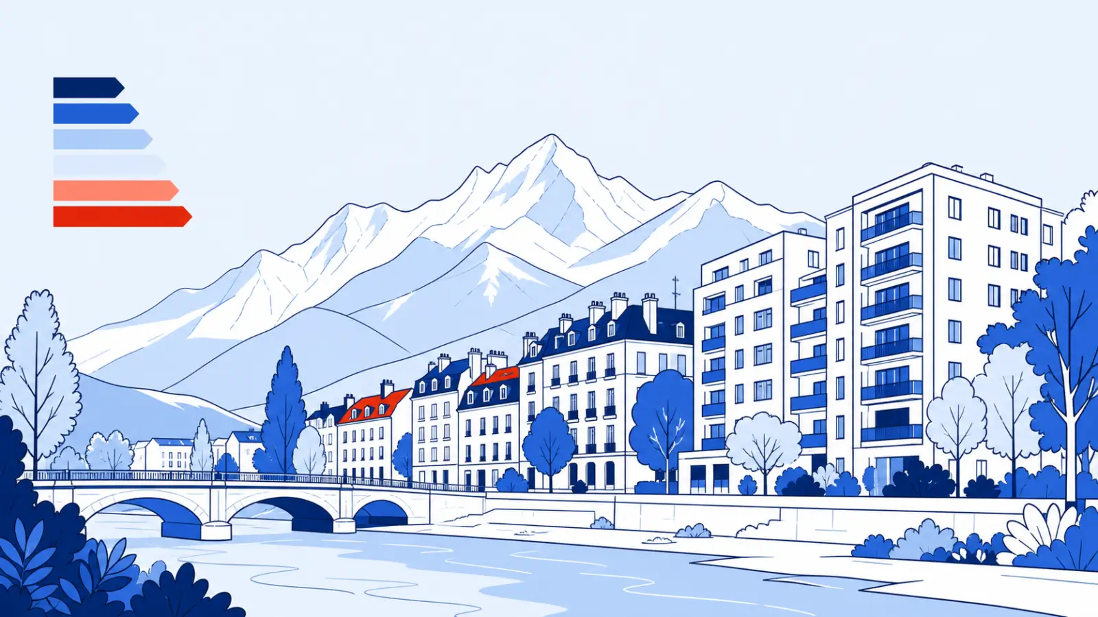 Illustration du parc immobilier à Grenoble pour un diagnostic de performance énergétique local