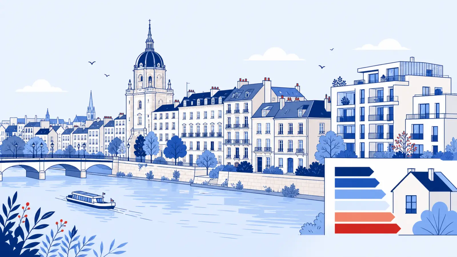 Illustration du parc immobilier à Nantes pour un diagnostic de performance énergétique local