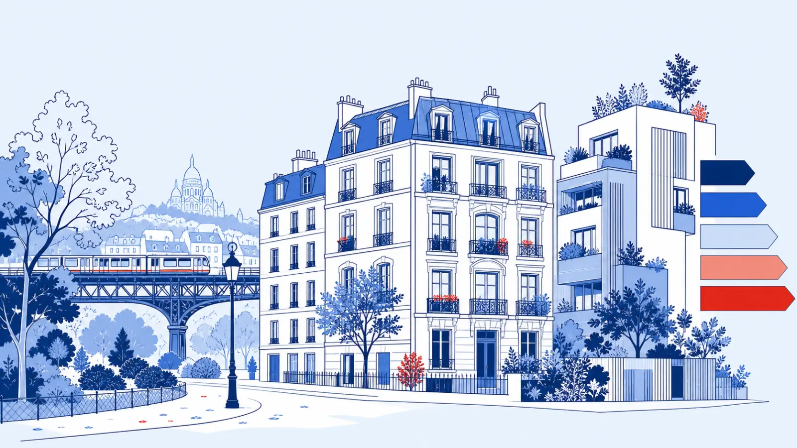 Illustration du parc immobilier à Paris 17e pour un diagnostic de performance énergétique local