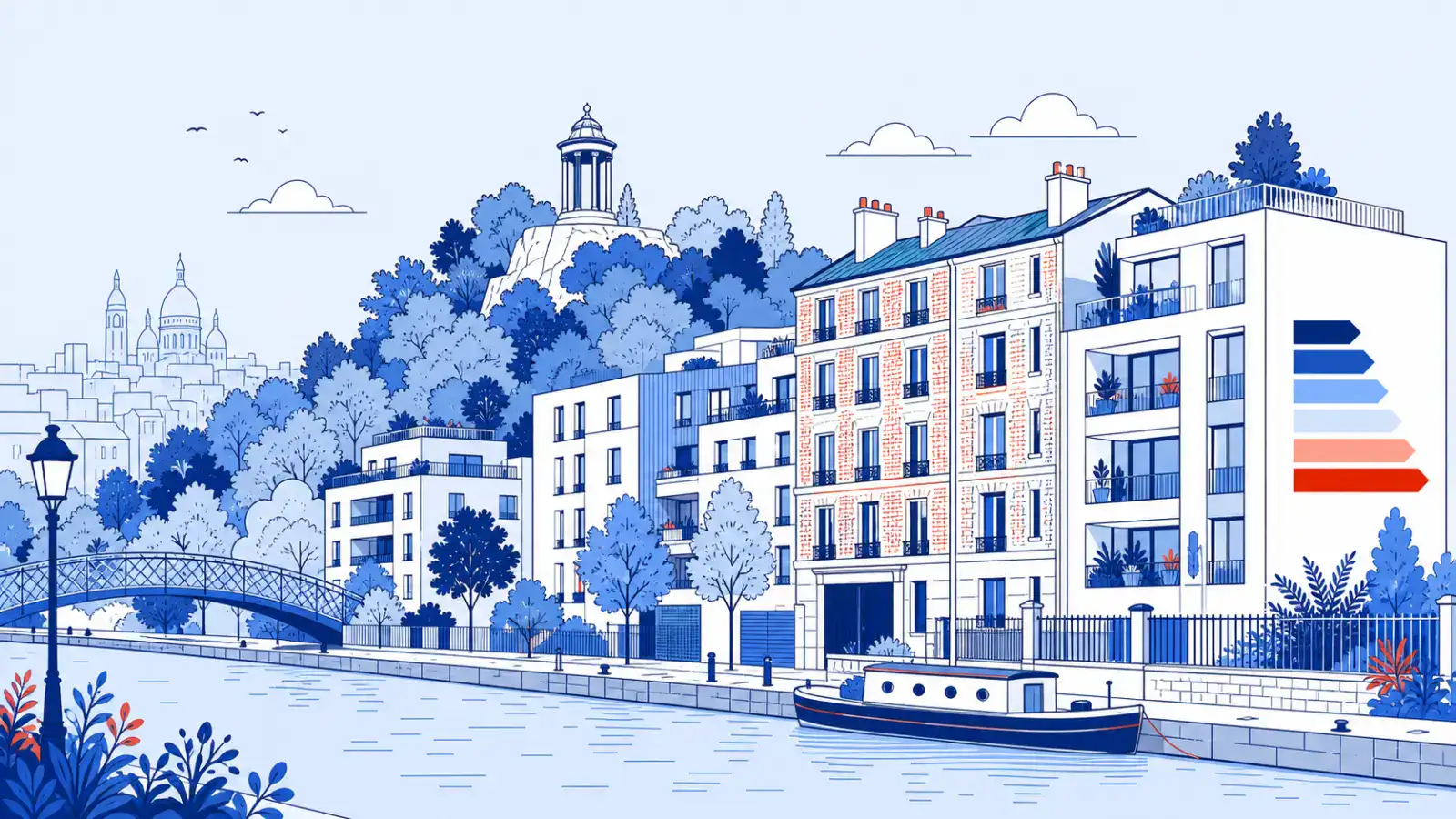 Illustration du parc immobilier à Paris 19e pour un diagnostic de performance énergétique local