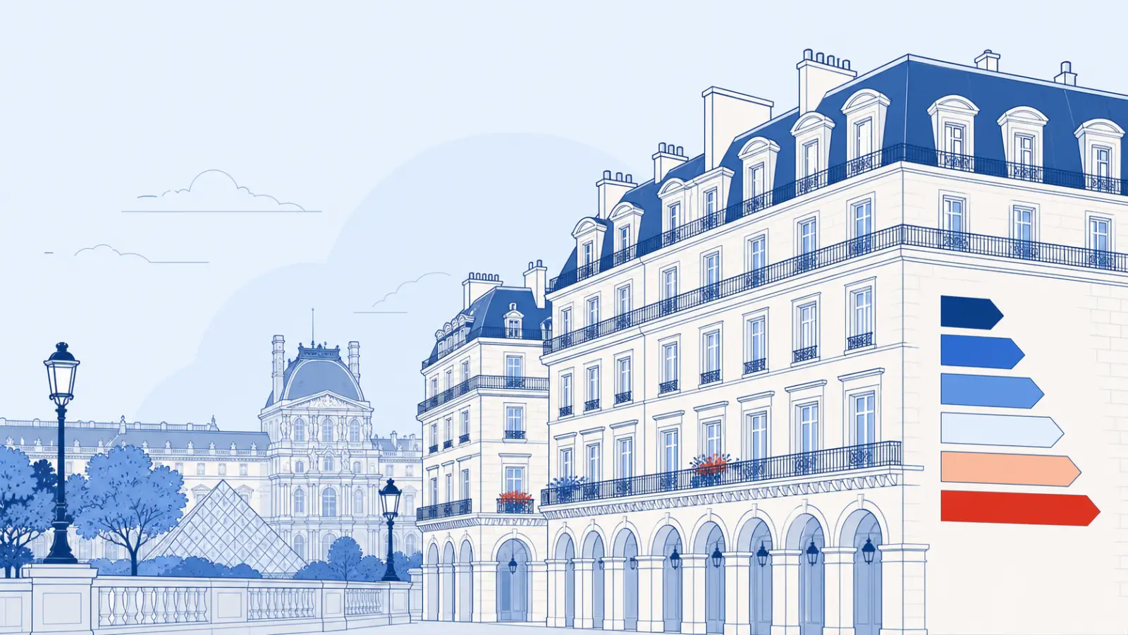Illustration du parc immobilier à Paris 1er pour un diagnostic de performance énergétique local