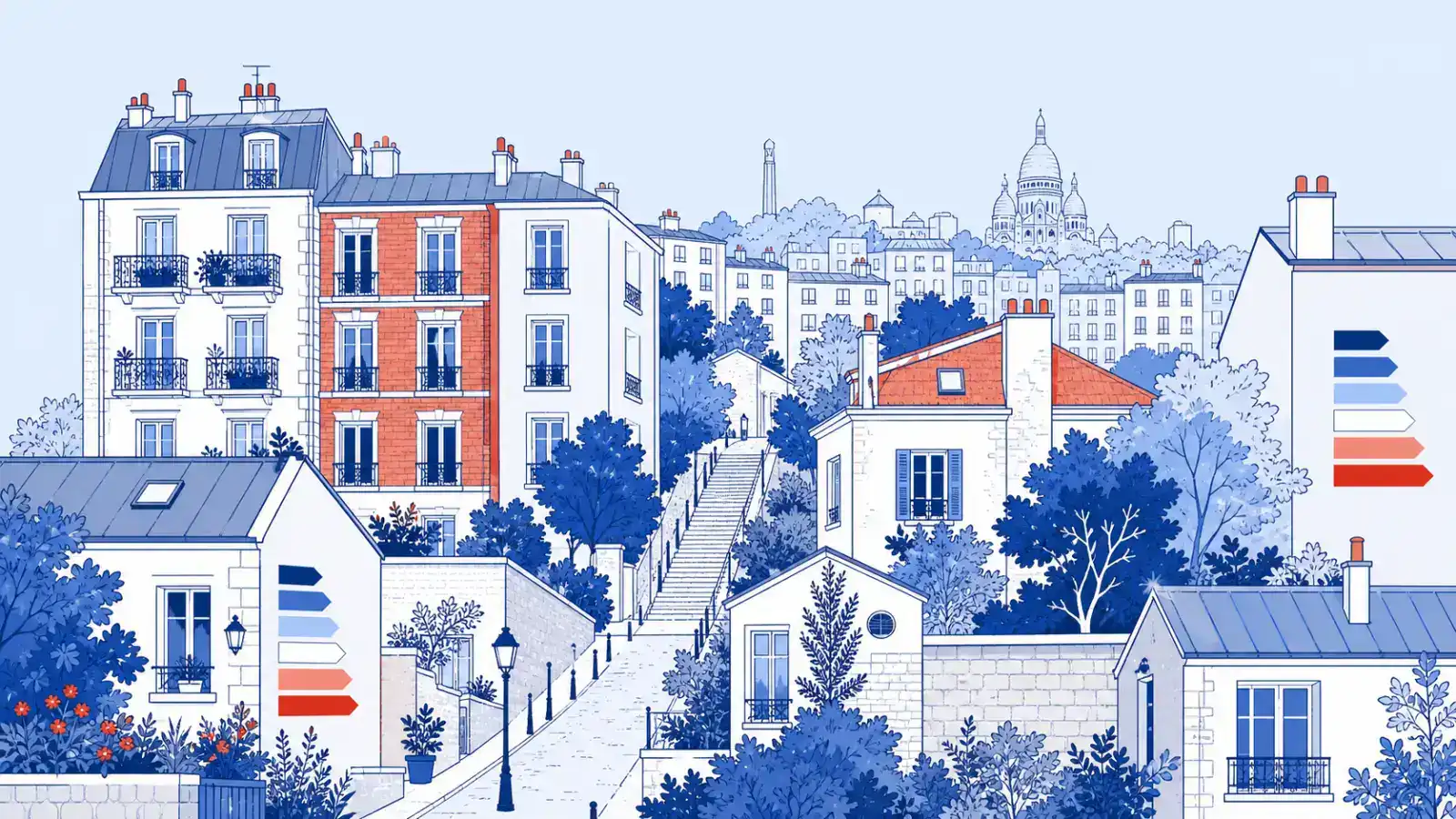 Illustration du parc immobilier à Paris 20e pour un diagnostic de performance énergétique local