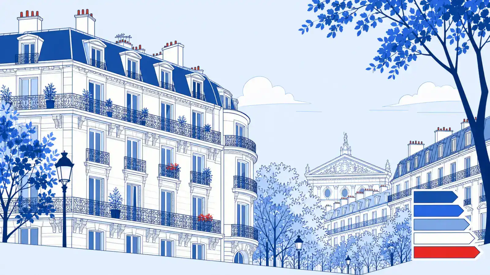 Illustration du parc immobilier à Paris 8e pour un diagnostic de performance énergétique local