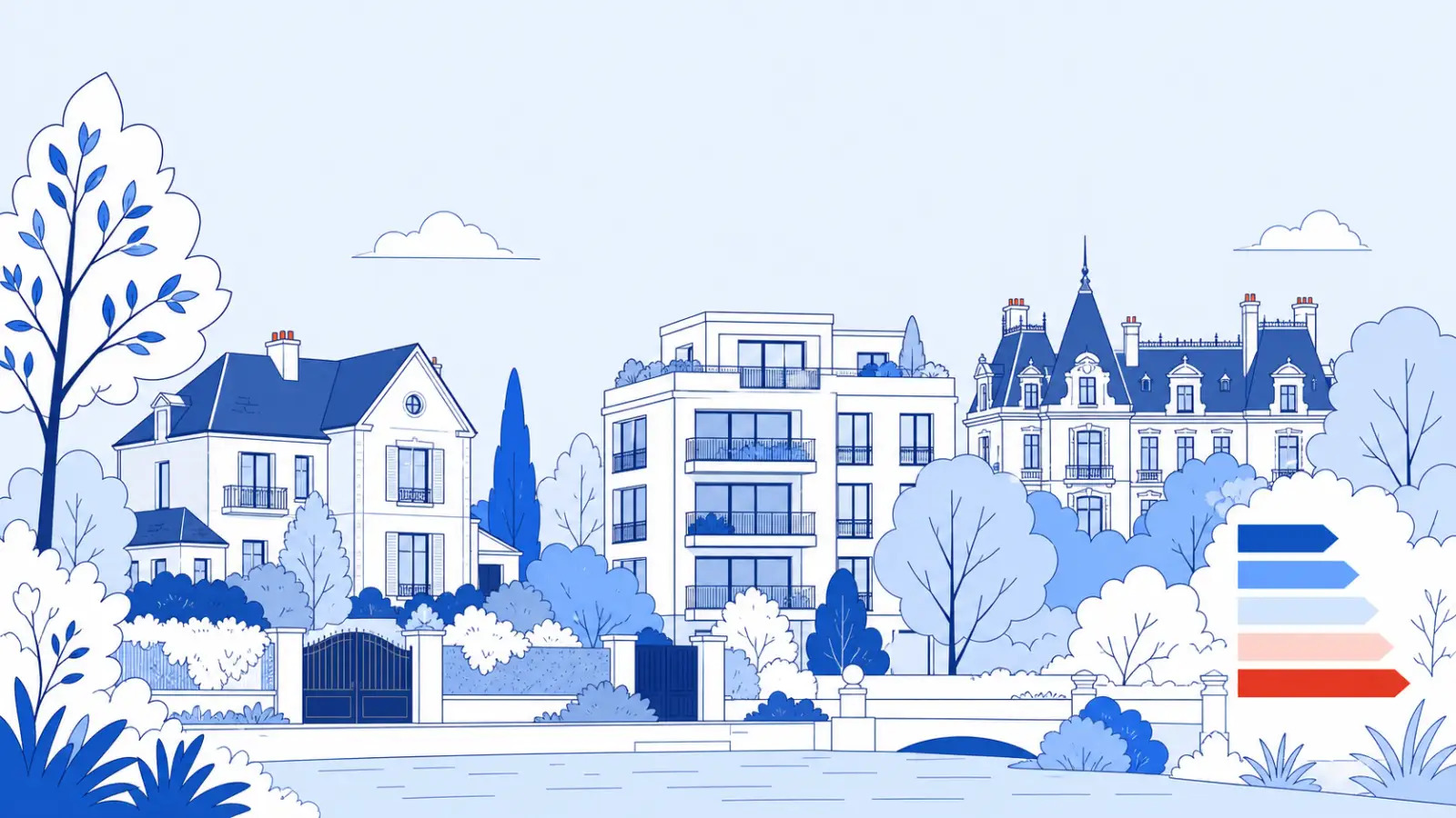 Illustration du parc immobilier à Rueil-Malmaison pour un diagnostic de performance énergétique local