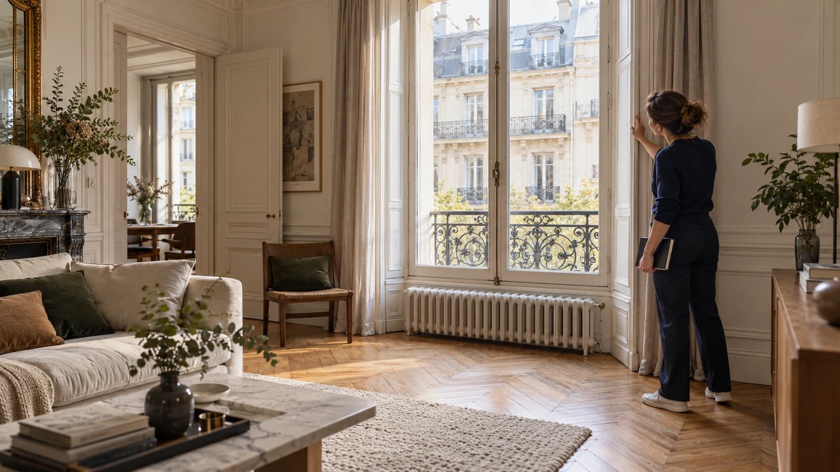 Illustration d’un appartement haussmannien et de ses fenêtres à examiner avant achat