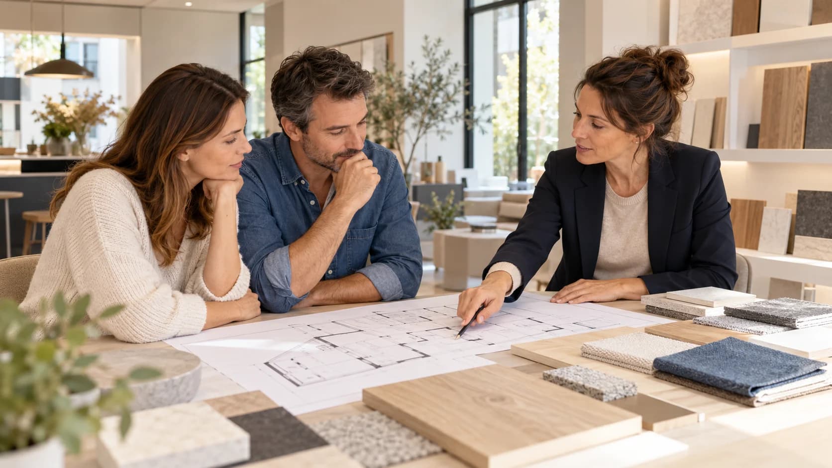 Illustration de la préparation d’un projet de rénovation avec plans et matériaux