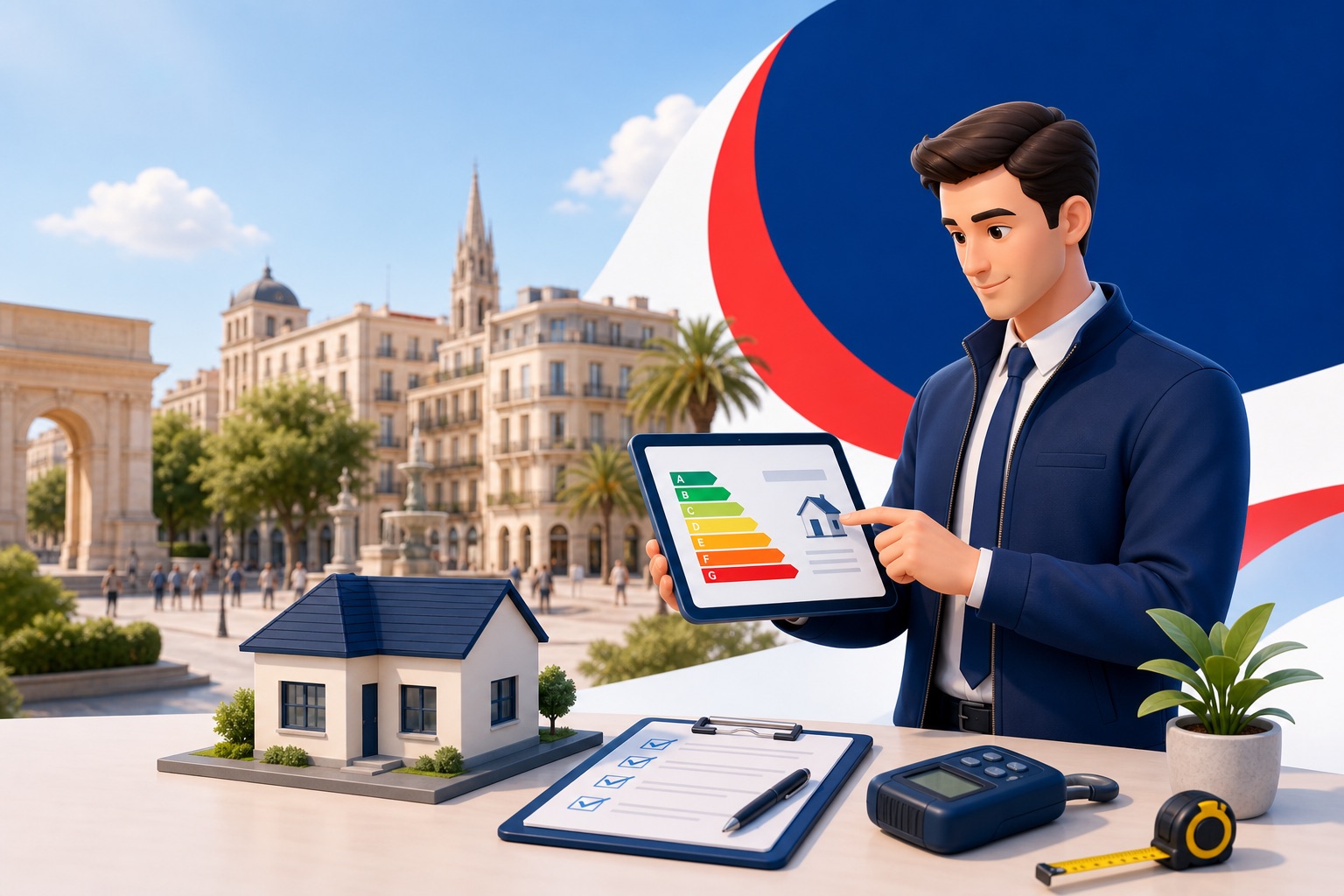 Illustration FranceDPE diagnostic immobilier Montpellier avec diagnostiqueur DPE certifié dans l Hérault