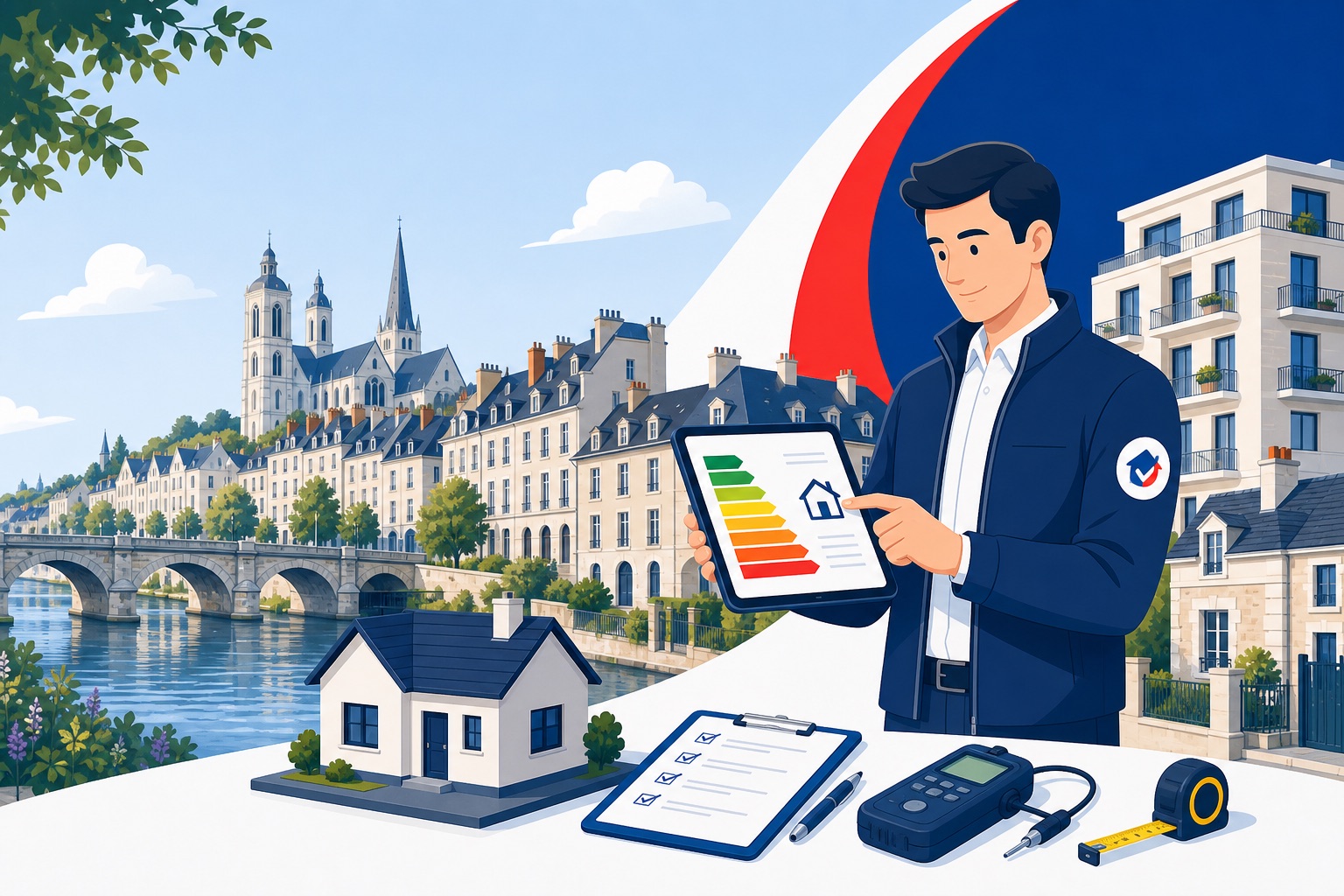 Diagnostic immobilier Tours DPE FranceDPE illustration diagnostiqueur certifié Indre-et-Loire